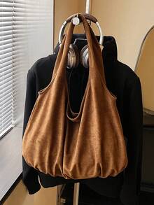 Geantă tote retro minimalistă cu capacitate mare, geantă de umăr și geantă crossbody pentru femei la modă