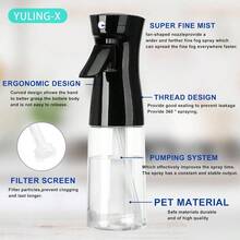 Spray Bottles Hair, Continuous Spray Bottle Used Hair Design, Plants, Cleaning, Hair Care And Skin Care, Etc. U2013 Empty, Reusable White+Black