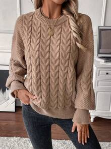 Pullover Women's Autumn And Winter Lazy Round Neck Casual Loose Top