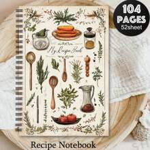 1 pieza Libro de recetas de estilo vintage Ins, cuaderno de cocina doméstica de papel grueso, diseño de portada creativa, álbum de colección de recetas del hogar, scrapbook, material de diario DIY, regalo creativo