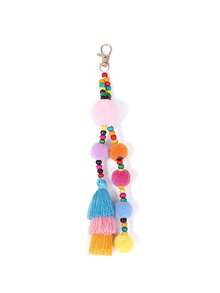 1 pieza Llavero con borla estilo bohemio, llavero colgante de concha vintage y colorido, llavero colgante de borla y concha, accesorios para el coche, portador de tarjeta de identificación con cordón gótico y lindo Y2K, regalo de Navidad, accesorios para el coche, regalo para maestro, amigo, hermana - Multicolor - Ver 18
