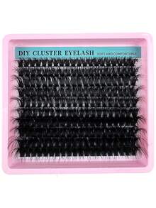 200pcs/180pcs/160pcs/140pcs/120pcs 8D Luxury Fluffy DIY Cluster Lashes - 14-20mm Mixed Length Eyelash Extension 0.07mm Russian D Curl Thick And Reusable Dramatic Lashes For Beginners Easy To Use - 10 Rows (60D/80D/100D/120D/160D/200D Variety Pack) - D - 查看 11