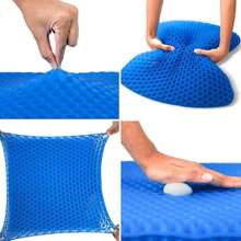 Gel Seat Cushion For Long Sitting (Large & Thick) - Pressure Relief Honeycomb Cushion For Back, Sciatica, Coccyx, Hip & Tailbone Pain | Cushion For Office Chair Pad, Wheelchair & Car,19066096 - Màu xanh lam - Xem 2