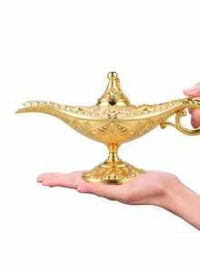 Vintage Magic Lamp Costume Accessories, Classic Arabian Prop Flower Pot Decor (Multiple Colors), Luxury Gold Pattern, Suitable For Home, Living Room, Home Decor, Theme Party Decor, Scene Decor, Holiday Decor, Ideal Gift For Birthday