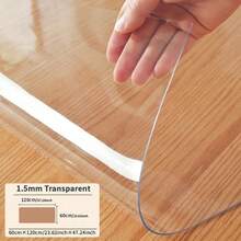 1pc 1.5mm Thick Transparent Desk Mat, Student Learning Writing Desk Protector, Washable Computer Office Desk Pad, Suitable For Living Room & Bedroom - White - View 23