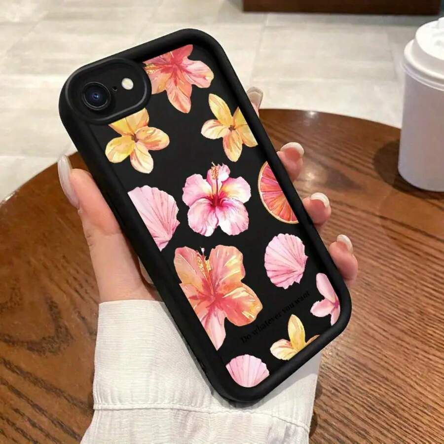 Suitable For IPhone SE (2022) Phone Case Sky Eye Ladder Pomegranate Flower Unique Anime Fashion Simple  High Quality Soft Cartoon Playful Durable Girls Personality Protection Design Air Cushion Japanese Style Popular Korean Version Non-Slip Fun Fresh Youth Casual Gift Cute Elegant Versatile Funny Texture Graffiti Exquisite Shockproof Anti-Dirt Cute No Collision Creative INS Style Lightweight Durable High Appearance - 黑色 - 查看 1