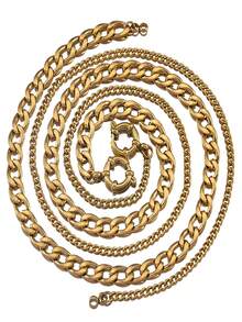 1 Piece. Fashionable Stainless Steel Pendant Necklace With Sailor Clasp. DIY Suitable For Both Men And Women. Thick And Thin Geometric Design. Waterproof And Non-Fading. Hip-Hop And Punk Style. Simple And Elegant. Vacuum Electroplated. Length: 45 Cm. Give Gifts To One's Girlfriend Or Boyfriend On Special Occasions.