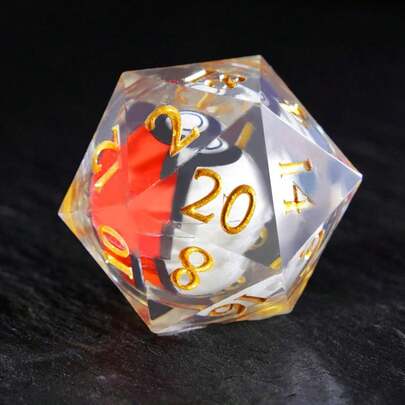 7pcs Rotatable Liquid Core Dice Set, Resin Sharp-Edged Polyhedral Dice For D&D, Handmade Role-Playing Games, D&D Dice Set