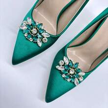 2 pezzi Accessori per tacchi alti, decorazioni per scarpe, facili da applicare e rimuovere, adatti per tacchi alti, scarpe da sposa, uso all'aperto, matrimonio, festa, casa, vacanza, scuola, ufficio e altre occasioni - Multicolore - Visualizzare 6