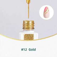 XEIJAYI 1pc Gold Spider Silk Gel 10ml Painting Gel Line Stripe Wave 3D Nail Art Polish - 金色 - 查看 9
