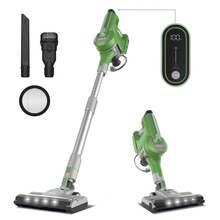 S8 GREEN Kabelloser Stabstaubsauger, mit 23000Pa starkem Saugkraft für Tierhaare und Hartböden, Handstaubsauger mit 260 W Motor, LED-Display, weicher Rollbürste, HEPA-Filter, Leichtgewicht für die Hausreinigung