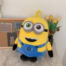 Cute Minions Doll Backpack, Big-Eyed Cartoon Bag For Kids Teens, Soft Comfortable Material Lightweight School Travel Bag, Birthday Gift Idea Fashion Shoulder Backpack With Adjustable Straps - Multicolor - View 10