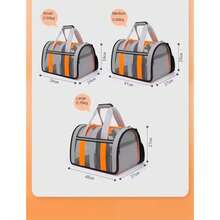 Foldable Pet Carrier Handbag With Breathable Mesh, Large Space For Cat Dog Travel Tote