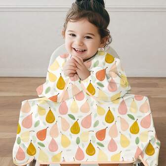 1 pezzo Bavaglino a maniche lunghe per neonati e bambini da 6 a 36 mesi - Bavaglino coprente per svezzamento del bambino - Facile da pulire, morbido e impermeabile