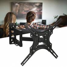 Full Motion TV Wall Mount For Most 26-55 Inch TVs, Articulating Arms Swivel And Tilt Tv Mount, Wall Mount Brackets Max VESA 400x400, Holds Up To 77 Lbs. - 黑色 - 查看 2