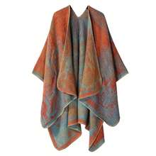 1PC Women Luxury 2-In-1 Wearable Blanket Shawl Wrap - Oversized Soft Floral Cape Scarf, Elegant Evening Party Cover Up, Travel Wedding Gift Idea - Floral Cape Shawl - View 15