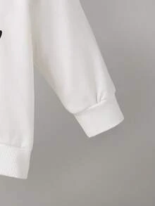 Conjunto de top de punto con estampado de letras y jeans de mezclilla lavada para niño, estilo casual de calle