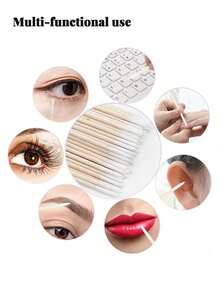 100pcs/Pack Double-Ended Nail Polish Remover Sticks, Small Pointed Dual-Tip Makeup Eyebrow Grooming Tools, 1/2/3/5pcs Set - Multicolor - View 3