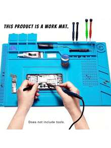 1pc High Temperature Resistant Silicone Welding Mat, Electronic Repair Workbench Pad With Magnetic Area - Anti-Slip, Anti-Static Mat, Suitable For Smartphone, Laptop Repair - Essential Tool For Electronics Hobbyists