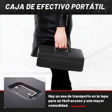 Caja para Dinero de Seguridad con Llaves y Cerradura de Seguridad, Caja Fuerte para Almacenamiento, Amplios Compartimientos con 4 Charolas para Billetes y 5 Depósitos para Monedas - 1 - Ver 4