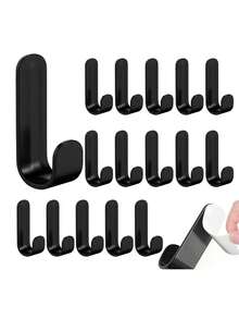 6 pièces/12 pièces Crochets muraux adhésifs, crochets muraux pratiques, porte-clés autoadhésif pour serviette, chapeau, douche, cuisine, salon, bureau