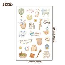 4 Blatt Baby Aufkleber, Braun/Blau, Deutsch/Englisch, wasserfeste Vinyl Aufkleber, für DIY Memo, Tagebuch, Wasserflasche, Notizbuch Dekoration, Aufkleber Buch, Baby Aufkleber, Babymonat Aufkleber, Neugeborenen Meilenstein Aufkleber, Baby Spielzeug Aufkleber, Baby Jungen Album, Baby's erstes Jahr Kalender