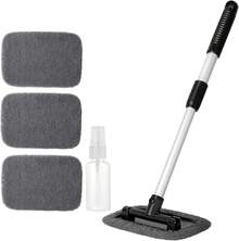 11pcs Auto Windshield Cleaning Kit With 6 Reusable Microfiber Pads, 2 Spray Bottles, Extendable Handles - Green, Popular Auto Cleaning Essential - 灰色的 - 查看 9