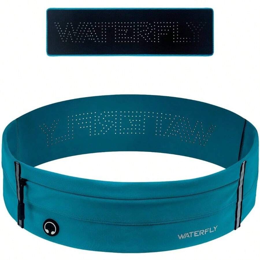 - Rionera para correr con cinturn: cintura elstica delgada para entrenamiento deportivo para hombres y mujeres, cinturn para correr para telfono y correr, Azul, Large - inicial - Ver 1