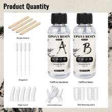 Kit de resina epoxi cristal transparente de 20/50/100/250ml, resina epoxi transparente sin burbujas para colada de escritorio y barra, resina epoxi transparente para manualidades y artesanía, regalo para cumpleaños/fiesta/festival