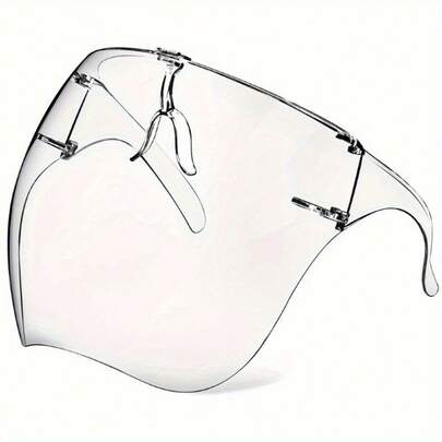 1PCS PC Face Mask Transparent Glasses, Full Face Reusable Breathing Type Glasses