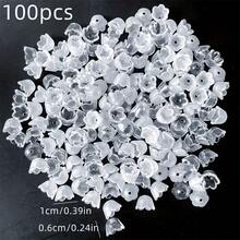100pcs Transparent Acrylic Beads Tulip Flower Lily Of The Valley Elegant Fashion For DIY Bracelet Necklace Small Business Jewelry Making Craft Supplies - White - View 8