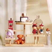 1pc Wooden Display Shelf, Home Decor Rack For Potted Plants, Figurines, Toys, Perfume, Jewelry - لون الخشب - مشاهدة 4