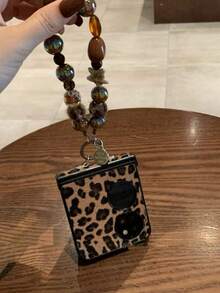 Leopard Print Bracelet Compatible With Huawei Pocket2, Nova Flip, P50 Pocket, Z , Mi Mix Flip2, Purax Phones - Brown - View 4
