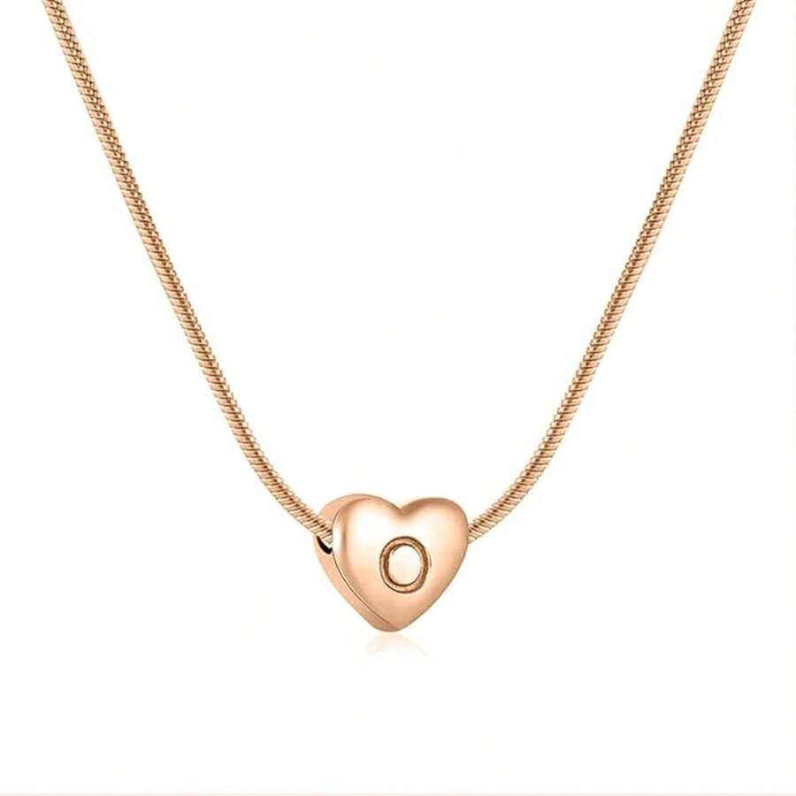 Clepsidra ® Collares para mujer, collar inicial de Acero Inoxidable para uso diario. Cadenas para mujer resistente y elegante. Regalos y joyeria para mujer ideales para cumpleaños y bodas. Joyería, regalo - O - Ver 1