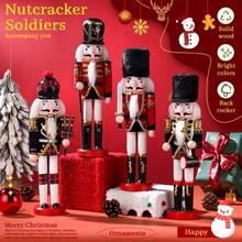 1 件 30 厘米黑白格子胡桃夹子国王雕像，胡桃夹子圣诞装饰，木制工艺胡桃夹子国王，适合冬季家居装饰和节日庆祝活动，节日派对，圣诞派对，节日装饰，节日装饰，派对礼物，有趣的圣诞派对装饰，圣诞快乐，新年快乐，圣诞装饰，送给朋友的完美圣诞礼物