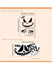 1 Set Halloween Decoration Door Sticker, Scary Ghost Demon Wall Decal, Ghostly Hand Wall Decor, PVC Self-Adhesive, Suitable For Halloween Door Sticker, Wall Sticker, Home Decor