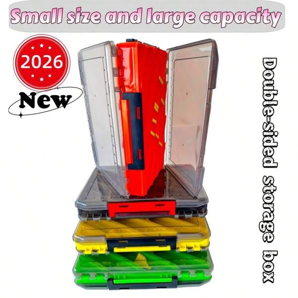 Double-Sided Fishing Lure Box, Fishing Tackle Storage Box, Lure Organizer, Compartment Design, Compact Size With Large Capacity