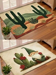 Tapis en fausse laine, tapis cactus, paillasson, tapis de cuisine, tapis de salle de bain, tapis de buanderie, convient pour la cuisine, l'entrée, la salle de bain, la buanderie, le couloir, la décoration et l'embellissement du salon