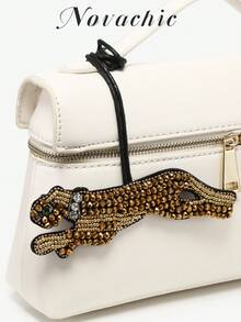 1pc Handmade Beaded Desert Leopard Animal Charm, Suitable For Decorating Various Bags (Charm Only, No Bag Included) - Gold - View 2