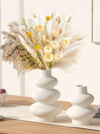Piece Of Nordic Ins Circle Ceramic Vase Home ation, Creative Living Room TV Cabinet Porch Flower Arrangement ation Ornaments Glass view 5