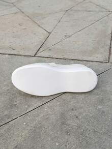 Solid Color Faux Suede Platform Loafers - Metal Tassel Decor Chunky Sole Flat Slip-On Shoes, Casual Comfortable Commuting Versatile Women's Shoes Work Shoes - Beige - View 7