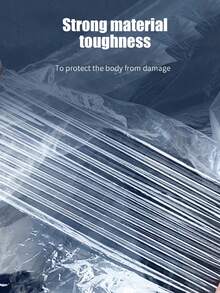 Clear Plastic Car Cover | Disposable Transparent All-Weather Pe Film Car Protector For Rain, Snow, Dust, Uv Protection | Universal Fit For Sedans, Suvs, Trucks, Vehicles | Outdoor Indoor Use, Short-Term Parking, Storage, Dust Shield, Emergency Storm Cover, Car Wash Drying, Dealership Lot Protection | Waterproof, Lightweight, Tear-Resistant - Multicolor - View 3