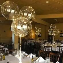 10/20pcs LED Lights With 20inch LED Light Up Bobo Balloons String Lights Transparent Balloons For Birthday Wedding Christmas Party Graduation Season Decorations, Best For Christmas - 彩色 - 查看 5