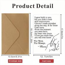 1pc Charming Greeting Cards For All Occasions - Perfect For Mother's Day, Valentine's, Birthdays & More - Includes Envelopes, Ideal For Sons & Daughters