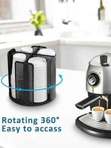 4-Fach Weihnachts-Tassen und Deckel Organizer, drehbarer Kaffeetassen Halter, geeignet für Badezimmer, Esszimmer, Lounge, Kaffeestation, Bar, Buffet, Schrank, Theke - Verschiedenfarbig - Übersicht 2