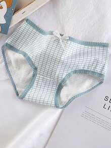 Women's 5pcs Cute Fresh Fashion Butterfly Embellished Skin-Friendly Comfortable Breathable High Elasticity Mid-Waist Triangle Panties