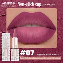AINIPINK 2pcs (07#+08#) Matte Lipstick Lip Gloss, Waterproof , Easy To Apply, Does Not Fade, Does Not Stick To The Cup, Sweat-Proof, Convenient To Carry, Beautiful Gift, Daily Makeup, Festival Makeup, Universal Color Makeup - Multicolor - View 10
