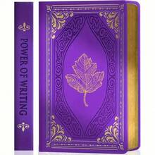 A Vintage Leather Journal For Women, 320 Pages Of Thick Paper, A5 Size, Gold-Edged Hardcover Binding, Softcover Checkered Executive Diary Suitable For Writing, With Vintage Prints