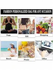 一套女士沙滩手提包，帆布沙滩包，适合婚礼、生日、节日等场合，是送给女性、妈妈、老师、朋友、伴娘、学生、返校季的绝佳礼物，大容量，旅行手提包，适合度假、周末出行，个性化生日礼物，附赠围巾 - 彩色 - 查看 9