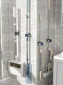 1/2/4/6pcs Mop Holder, Strong Mop Hook, Waterproof Mop Clip, Broom Clip, Wall Mounted Mop And Broom Storage Clip, Self-Adhesive Broom Hanger, Mop Hanging Rack, Adhesive Bathroom Storage Rack For Broom Mop Umbrella, Bathroom Multipurpose Sticky Hook, Multifunctional Tools Storage Clip For Bathroom Kitchen Garden Kitchen Items Kitchen Accessories Kitchen Tools - Multicolor - View 3